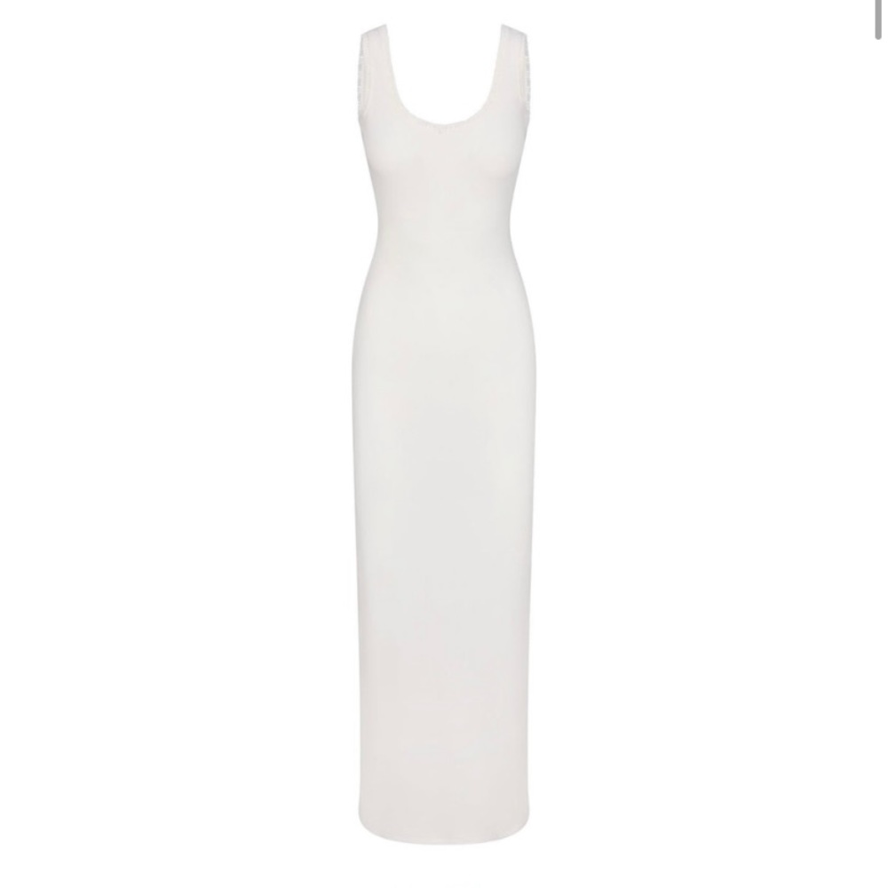NWT SKIMS soft lounge lace scoop neck dress